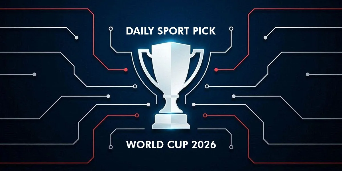 AI prediction model and trophy representing the 2026 World Cup forecast